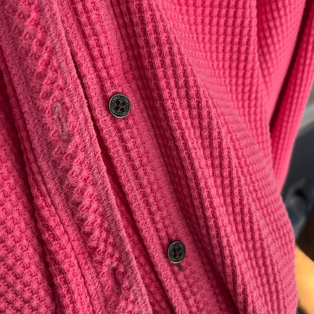 Aerie Men's Bright Pink Button Down Shirt - Picture 3 of 4